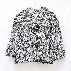 Lisa jacket cheetah animal print black white plus size 2X cotton trendy short